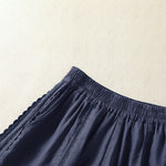Buddha Stones Summer Casual Boho Solid Decorative Side Lace Women's Shorts With Pockets