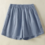 Buddha Stones Summer Casual Boho Solid Decorative Side Lace Women's Shorts With Pockets