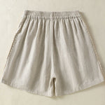 Buddha Stones Summer Casual Boho Solid Decorative Side Lace Women's Shorts With Pockets