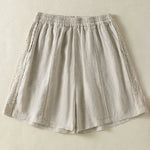 Buddha Stones Summer Casual Boho Solid Decorative Side Lace Women's Shorts With Pockets