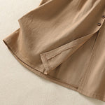 Buddha Stones Summer Casual Boho Button-Up Solid Women's Skirts With Pockets