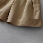 Buddha Stones Summer Minimalist Elegant Solid Zipper Design Women's Shorts With Pockets