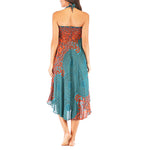 Buddha Stones Two Style Wear Bohemian Compass Rose Flower Lace-up Skirt Dress