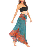 Buddha Stones Two Style Wear Bohemian Compass Rose Flower Lace-up Skirt Dress