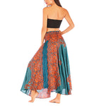Buddha Stones Two Style Wear Bohemian Compass Rose Flower Lace-up Skirt Dress