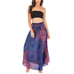 Buddha Stones Two Style Wear Bohemian Compass Rose Flower Lace-up Skirt Dress