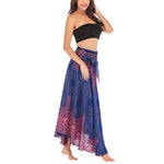 Buddha Stones Two Style Wear Bohemian Compass Rose Flower Lace-up Skirt Dress