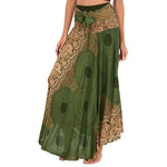 Buddha Stones Two Style Wear Bohemian Compass Rose Flower Lace-up Skirt Dress