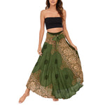 Buddha Stones Two Style Wear Bohemian Compass Rose Flower Lace-up Skirt Dress