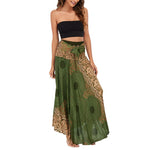 Buddha Stones Two Style Wear Bohemian Compass Rose Flower Lace-up Skirt Dress