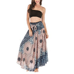 Buddha Stones Two Style Wear Bohemian Compass Rose Flower Lace-up Skirt Dress