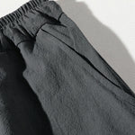 Buddha Stones 2Pcs Plain Notched Collar T-Shirt Wide Leg Shorts With Pockets Men's Meditation Cloth Set