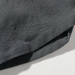 Buddha Stones 2Pcs Plain Notched Collar T-Shirt Wide Leg Shorts With Pockets Men's Meditation Cloth Set