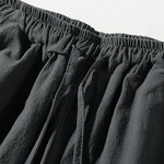 Buddha Stones 2Pcs Plain Notched Collar T-Shirt Wide Leg Shorts With Pockets Men's Meditation Cloth Set