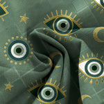 Buddha Stones Cotton Linen Evil Eye Moon Pattern Women's Elastic Waist Wide Leg Pants With Pockets