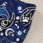 Buddha Stones Cotton Linen Vintage Paisley Floral Pattern Women's Elastic Waist Wide Leg Pants With Pockets