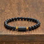 FREE Today: Protection and Transformation Black Obsidian Black Tourmaline Minimalist Round Bead Bracelet