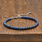 FREE Today: Positive and Self Care Natural Lapis Lazuli Amethyst Frosted Stone Bead Bracelet