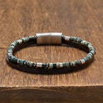 Buddha Stones Lapis Lazuli Truth Double Wrap Leather Bracelet