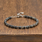 FREE Today: Calm and Spiritual Awareness Amethyst Tiger's Eye Rose Quartz Blue Spot Jasper Black Obsidian Flat Bead Bracelet