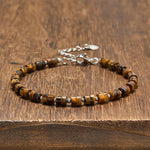 FREE Today: Calm and Spiritual Awareness Amethyst Tiger's Eye Rose Quartz Blue Spot Jasper Black Obsidian Flat Bead Bracelet