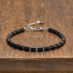 FREE Today: Calm and Spiritual Awareness Amethyst Tiger's Eye Rose Quartz Blue Spot Jasper Black Obsidian Flat Bead Bracelet