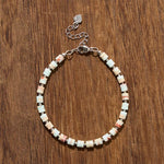 FREE Today: Calm and Spiritual Awareness Amethyst Tiger's Eye Rose Quartz Blue Spot Jasper Black Obsidian Flat Bead Bracelet