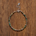 Buddha Stones Amethyst Tiger's Eye Rose Quartz Blue Spot Jasper Black Obsidian Calm Flat Bead Bracelet