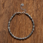 Buddha Stones Amethyst Tiger's Eye Rose Quartz Blue Spot Jasper Black Obsidian Calm Flat Bead Bracelet