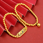 Buddha Stones Copper Peacock Enamel Self Confidence Beaded Charm Bracelet