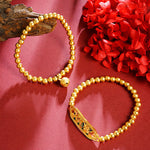 Buddha Stones Copper Peacock Enamel Self Confidence Beaded Charm Bracelet