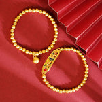 Buddha Stones Copper Peacock Enamel Self Confidence Beaded Charm Bracelet