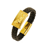 Buddha Stones Braided Leather Pi Xiu Fu Character Wealth Bracelet