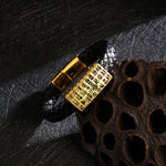 Buddha Stones Braided Leather Pi Xiu Fu Character Wealth Bracelet