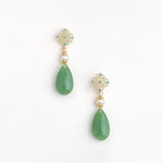 Buddha Stones Pearl Liuli Purity Teardrop Healing Earrings