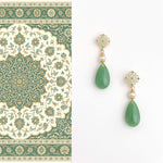Buddha Stones Pearl Liuli Purity Teardrop Healing Earrings