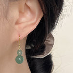 Buddha Stones Green Aventurine Luck Drop Earrings