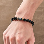 FREE Today: Protection and Transformation Black Obsidian Black Tourmaline Minimalist Round Bead Bracelet