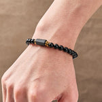 FREE Today: Protection and Transformation Black Obsidian Black Tourmaline Minimalist Round Bead Bracelet