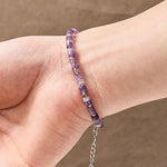 FREE Today: Calm and Spiritual Awareness Amethyst Tiger's Eye Rose Quartz Blue Spot Jasper Black Obsidian Flat Bead Bracelet