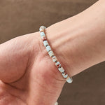 Buddha Stones Amethyst Tiger's Eye Rose Quartz Blue Spot Jasper Black Obsidian Calm Flat Bead Bracelet