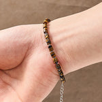 FREE Today: Calm and Spiritual Awareness Amethyst Tiger's Eye Rose Quartz Blue Spot Jasper Black Obsidian Flat Bead Bracelet