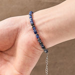 FREE Today: Calm and Spiritual Awareness Amethyst Tiger's Eye Rose Quartz Blue Spot Jasper Black Obsidian Flat Bead Bracelet