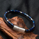 Buddha Stones Lapis Lazuli Truth Double Wrap Leather Bracelet