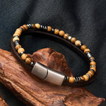 Buddha Stones Lapis Lazuli Truth Double Wrap Leather Bracelet