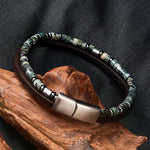 Buddha Stones Lapis Lazuli Truth Double Wrap Leather Bracelet