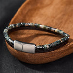 Buddha Stones Lapis Lazuli Truth Double Wrap Leather Bracelet