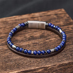 Buddha Stones Lapis Lazuli Truth Double Wrap Leather Bracelet
