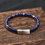 Buddha Stones Lapis Lazuli Truth Double Wrap Leather Bracelet