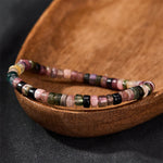 Buddha Stones Multicolor Tourmaline Protection Faceted Tablet Bead Bracelet